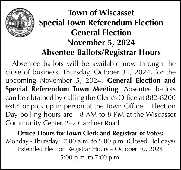 Town of Wiscasset Absentee Ballotts