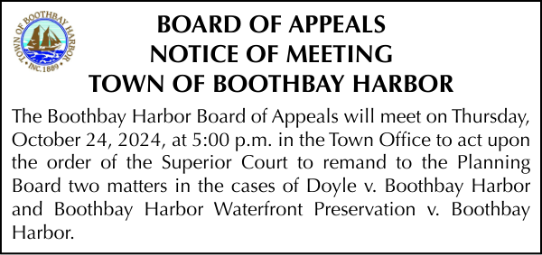  Town of Boothbay Harbor Board of Appeals Meeting 10-24-24