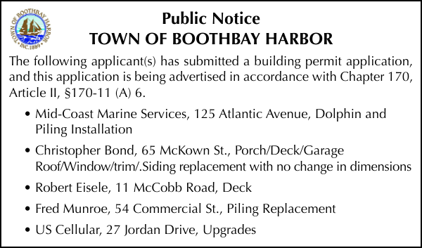 Town of Boothbay Harbor Building Permit 10-10-24