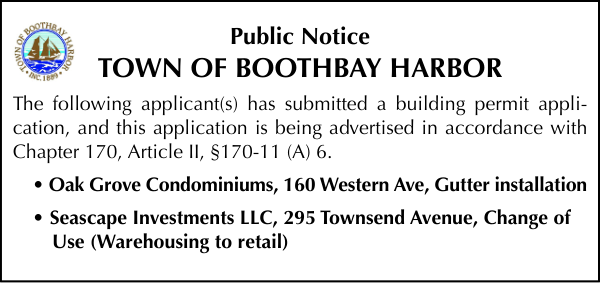 Town of Boothbay Harbor Building Permits 1-23-25