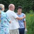 Brigit Britton of Boothbay gets a hug from husband Eric Traphagen after she was rescued from Trout Brook Preserve in Alna. SUSAN JOHNS Wiscasset Newspaper