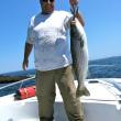 Steve Paternite with a 38-inch, 25-pound striper, boothbay, boothbay harbor