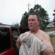 Hugh Thompson catches his breath after participating in the 2012 Leprechaun Leap. SUE MELLO/Boothbay Register