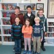 River of Words Poetry Contest finalists include from left, front row: MacAllister Moss, Grace Dempsey-Blair and Ian VonFrank; back row, left to right:  Wallace Jackson, Xander Bartone and Noah Jordan. Courtesy of Center for Teaching and Learning