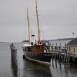 Work was underway April 23 to power-wash "Cangarda" ahead of its scheduled repainting at Boothbay Harbor Shipyard. The boat currently calls Islesboro home. BEN BULKELEY/Boothbay Register