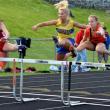 Morgan Crocker keeps up the intensity in the 100 meter hurdles. Courtesy of Aquilino Alamo