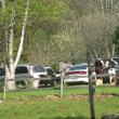 Lincoln County Sheriff Deputies and area law enforcement officials gathered at the home of Jefferson resident Victoria Burbank following a dispute over the town's widening of the road. JOHN MAGUIRE/Wiscasset Newspaper