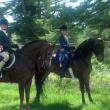 Ella Spear on CBMF Ruby, left, and Hali Goodwin on CBMF Off the Charts. Courtesy of Amy Blake Goodwin