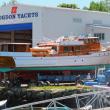 The "Kizbel" is ready to be brought into Hodgdon Yachts for work. GARY DOW/Boothbay Register