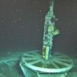 Borehole Cork observatory instruments on the sea floor. Courtesy of Woods Hole Oceanographic Institution and Beth Orcutt