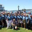 The 14th Biennial Island Packet Rendezvous took place in Boothbay Harbor from July 25-28 at Captain Fish’s and Boothbay Harbor Inns. The Island Packet crew, with Mary and Norm Pierce at center front, took a break for a group photograph on Saturday, staged in front of their yachts of choice anchored in the background.  SUE MELLO/Boothbay Register