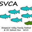 Runners who register by August 23 will be guaranteed a T-shirt with SVCA’s 5k “Salmon Run” logo, designed by Ken Patterson. Courtesy of Sheepscot Valley Conservation Association