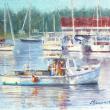 “In a Day’s Work,” 11 by 14-inch oil on canvas by Roger Milinowski, Head of the Harbor Gallery.