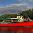 The River Tripper plies the Damariscotta on a recent outing. The 50-foot motor vessel, capable of carrying 49 passengers, will be taking guests on tours of oyster farms during the Pemaquid Oyster Festival on Sunday, Sept. 29. Courtesy of Olga Oros