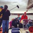 The cast and crew of Getting Away Together filming a scene on the schooner Eastwind. RYAN LEIGHTON/Boothbay Register