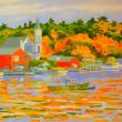 “AUTUMN SHORE,” oil on linen by John Butke, Boothbay  