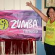 Sarah Brewer, in full Zumbawear getup, getting ready to teach a class at the Lions Club. KATRINA CLARK/Boothbay Register