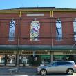 THE LINCOLN THEATER'S theatrical windows face Main Street in Damariscotta.  Courtesy of the Lincoln Theater