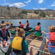 Students in a canoe