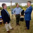 Mark Vannoy, President of Maine Water; Ian Stewart, Executive Director of the Coastal Mountain Land Trust; and Eric Thornburg, President and CEO of the SJW Group, of which Maine Water is a part. (Image courtesy Coastal Mountains Land Trust)