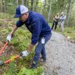  Maine Water convened about 20 volunteers to work on the Round The Mountain trail on Friday, September 20. (Photo courtesy Coastal Mountains Land Trust)