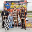 Legends top 3, from left: Kyle Caissie, Jr. Official Zeke Turner, PJ Evans and Reagan Parent.  Jasen Dickey Photography 