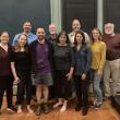 The director and cast of "Months on End". (l-r, front: Cassidy Small, Abby Boucher, Nate Marx, Robyn Tarantino, Audra Martin, Julia Clapp; back: Jared Nickerson, Francis A. King, Brandon Muggy, and Greg Marsanskis). (Photo by Gwyneth Sauvage)