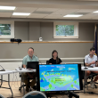 A public meeting to discuss the plan for a new RES Community Park was led by Cathy Blaha, Eamonn Hutton, M.J. Young, Dominic Pepper and Orion Thomas. (Photo by Lynda Clancy)