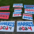 Meanwhile, some Harris supporters are fighting back. After the Harris signs were stolen from the front yard of Marcus Mrowka, he and his family got to work making new signs, Oct. 2. "They can steal our signs but not our spirit," he said.