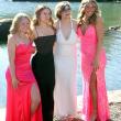 Boothbay Region High School students posed for photos in Barrett's Park during the traditional pre-prom gathering. STEVE EDWARDS/Boothbay Register