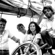 The Bowdoin’s crew during their 1979 tour were, from left, Ted Aimo, David White, Marya Fogel and skipper John S. Nugent. PHIL DI VECE photo