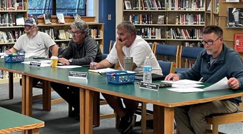 The CSD Trustees at their Oct. 8 meeting. FRITZ FREUDENBERGER/Boothbay Register