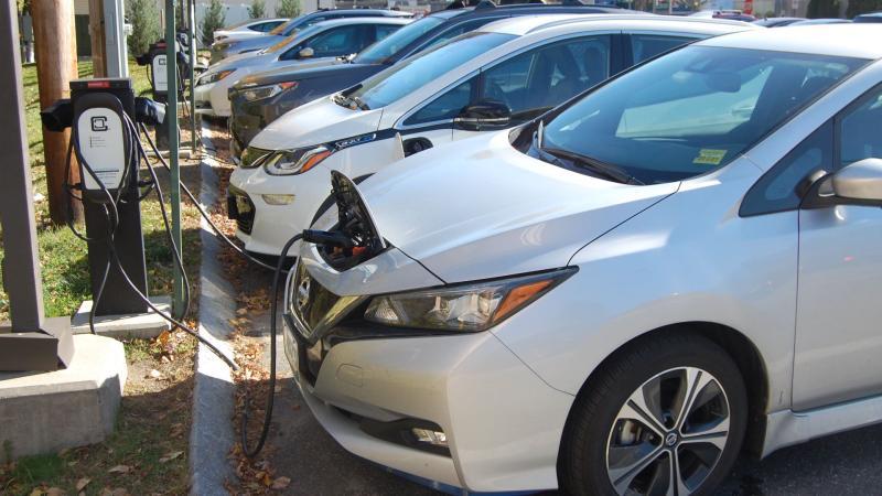 EV cars charging.