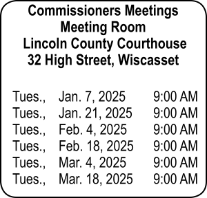 Lincoln County Commissioners Meeting Schedule