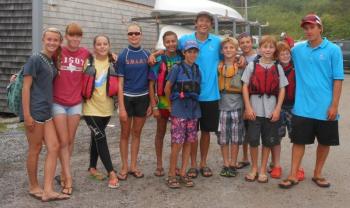 Southport Yacht Club Sailorscompete in the 8th annual Harraseeket Regatta on August 2 and 3 in Freeport. From left are Hannah Karel, Victoria Thompson, Kylie Roach, Jo Shaw, Alexandra Webb, Andrew Turley, coach Trevor Britton, Keiran Lorentzen, Max Freund, Ethan Barnard, Blake Erhard and coach Chester Jacobs. 