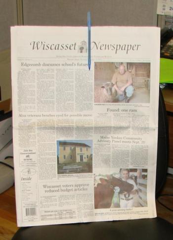 Why a broadsheet? Wiscasset Newspaper explains. KEVIN BURNHAM/Wiscasset Newspaper