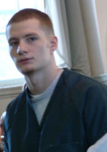 Kelby Hampson at an earlier court appearance. SUSAN JOHNS/Wiscasset Newspaper