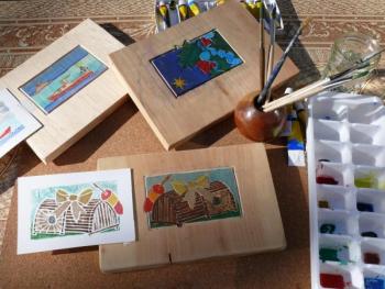 A sample of Villard woodblocks. Courtesy of Villard Studios