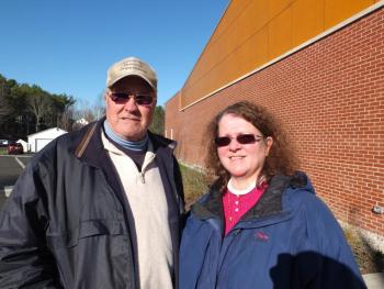 Dickey and Jean Brigance of Woolwich hope Mitt Romney and Paul Ryan win this presidential election. JOHN MAGUIRE/Wiscasset Newspaper