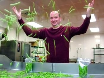 Brian McCarthy of Magic Dilly Beans at Coastal Farms Food Processing. (Photo by Ethan Andrews)