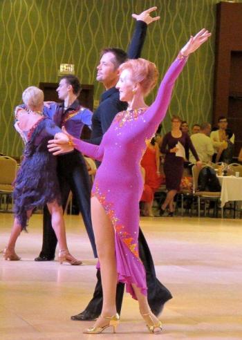 Alina Blakesley and teacher Christian Clayton at the Eastern Dancesport Championships