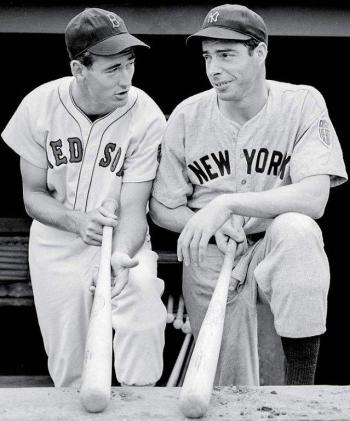 Ted Williams and Joe DiMaggio, two legendary players for the Red Sox and Yankees (respectively). Courtesy of Lincoln Theater