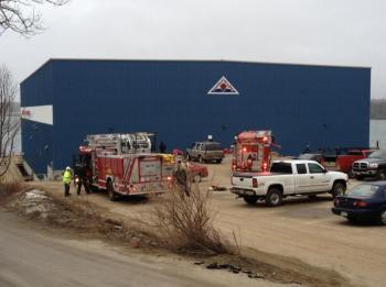 Area town fire departments responded to a fire at Washburn & Doughty around 5 p.m., March 11. RYAN LEIGHTON/Boothbay Register