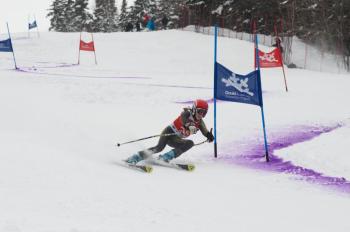 Ella finished sixth in both the giant slalom and ladies slalom during the March 15-17 Francis Piches Invitational Championship at Gunstock Mountain in Gilford, N.H. Courtesy of Lester Spear