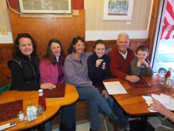 The treasure hunt winners, from left, are Katherine Sullivan, Cindy Farnham, Jane Stevens, Riley Sullivan, Dan Stevens and Matthew Sullivan. RYAN LEIGHTON/Staff Reporter