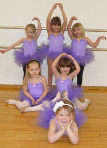 The morning preschool class will dance to “Pretty Ballerina.” Pictured from left are, back row: Aurora Newcomb, Kyla Warren, Allie Warren; middle row: Abigail Orchard, Meredith Ames; front: Sophia Mansfield. Courtesy of the Boothbay Region YMCA