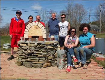 Building an oven in Waldoboro: Merideth Laliberte, Neil Lash, Genna Cherichello, Ray Laliberte, Lily Joslin, Kevin Felth, Brad Smeltzer    