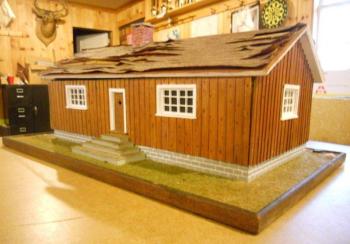 This model of the proposed Club House was built by a Mr. Strattard in 1954 to be displayed in store windows around town as part of the associations’ fundraising campaign. Changes were made when the actual building commenced. Courtesy of Earl Leavitt