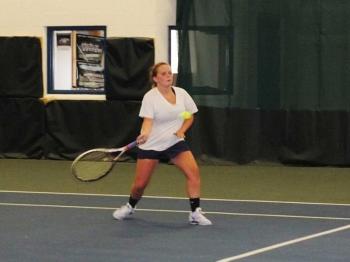 Seahawk Courtney Chaney during her match against Elizabeth Adley of Mountain Valley. LISA KRISTOFF/Boothbay Register