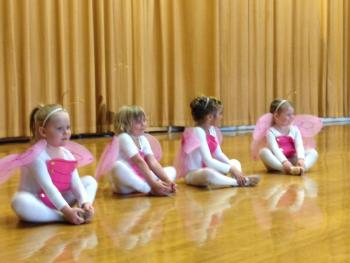 "Butterfly Fly," The preschool creative movement class, dances to music by The Ohmies. LISA KRISTOFF/Boothbay Register